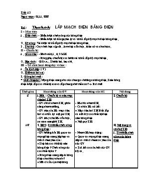 Giáo án Công nghệ 9 tiết 13 Thực hành Lắp mạch điện bảng điện